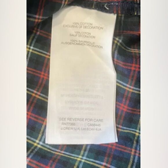 NWT JCREW $88 Embroidered peasant top in plaid - Picture 9 of 10